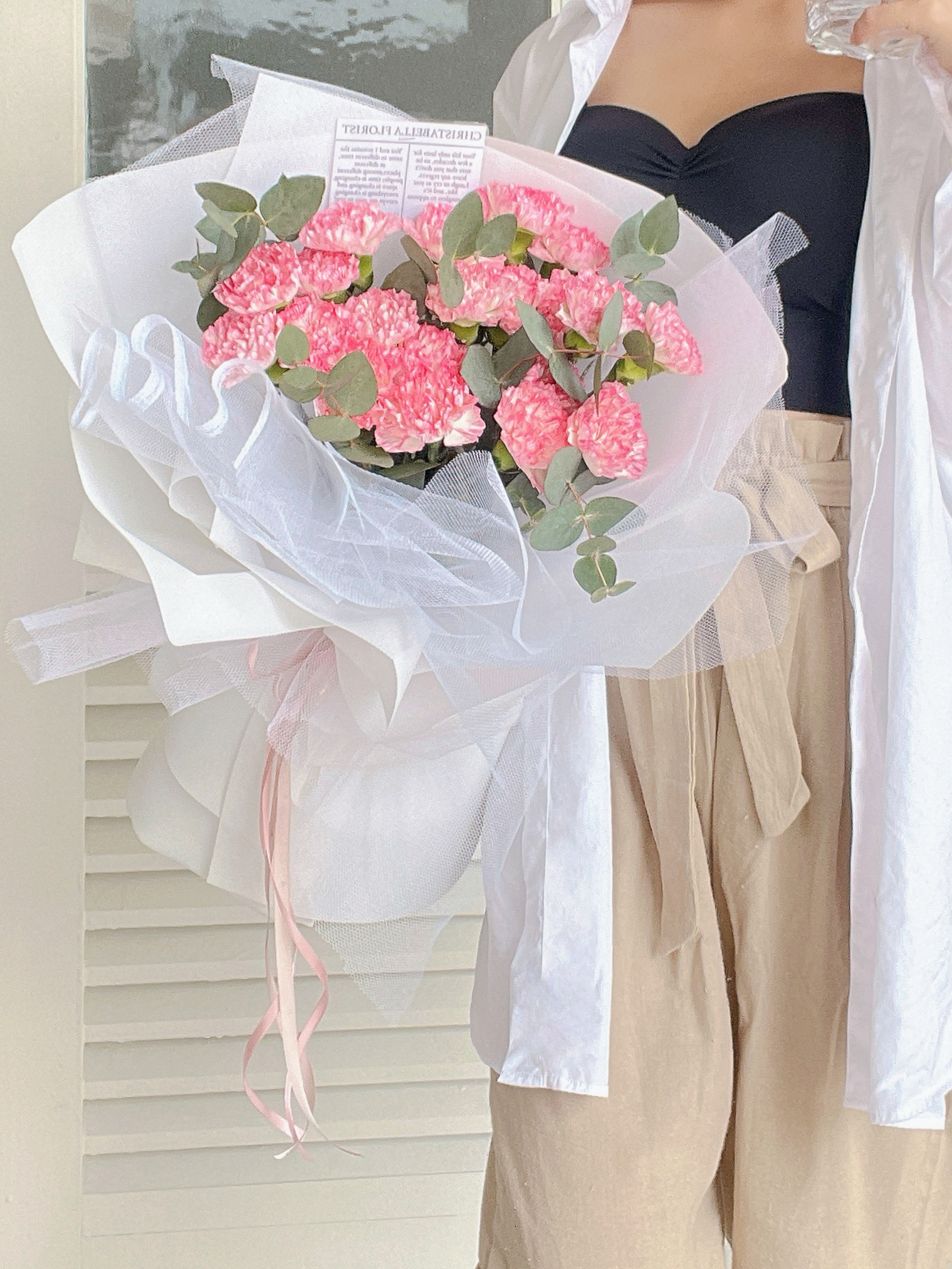 19 Stalks Fresh Carnation Flower Bouquet