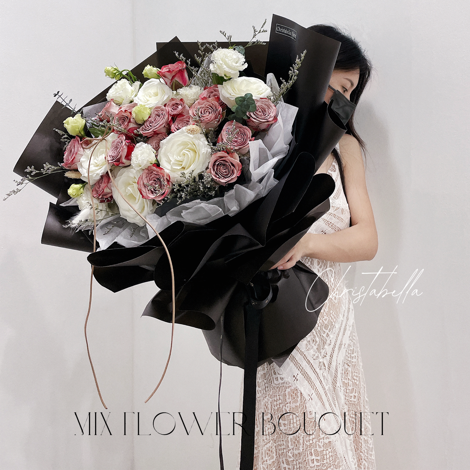 Fresh Mix Cappuccino Roses & White Roses Flower Bouquet