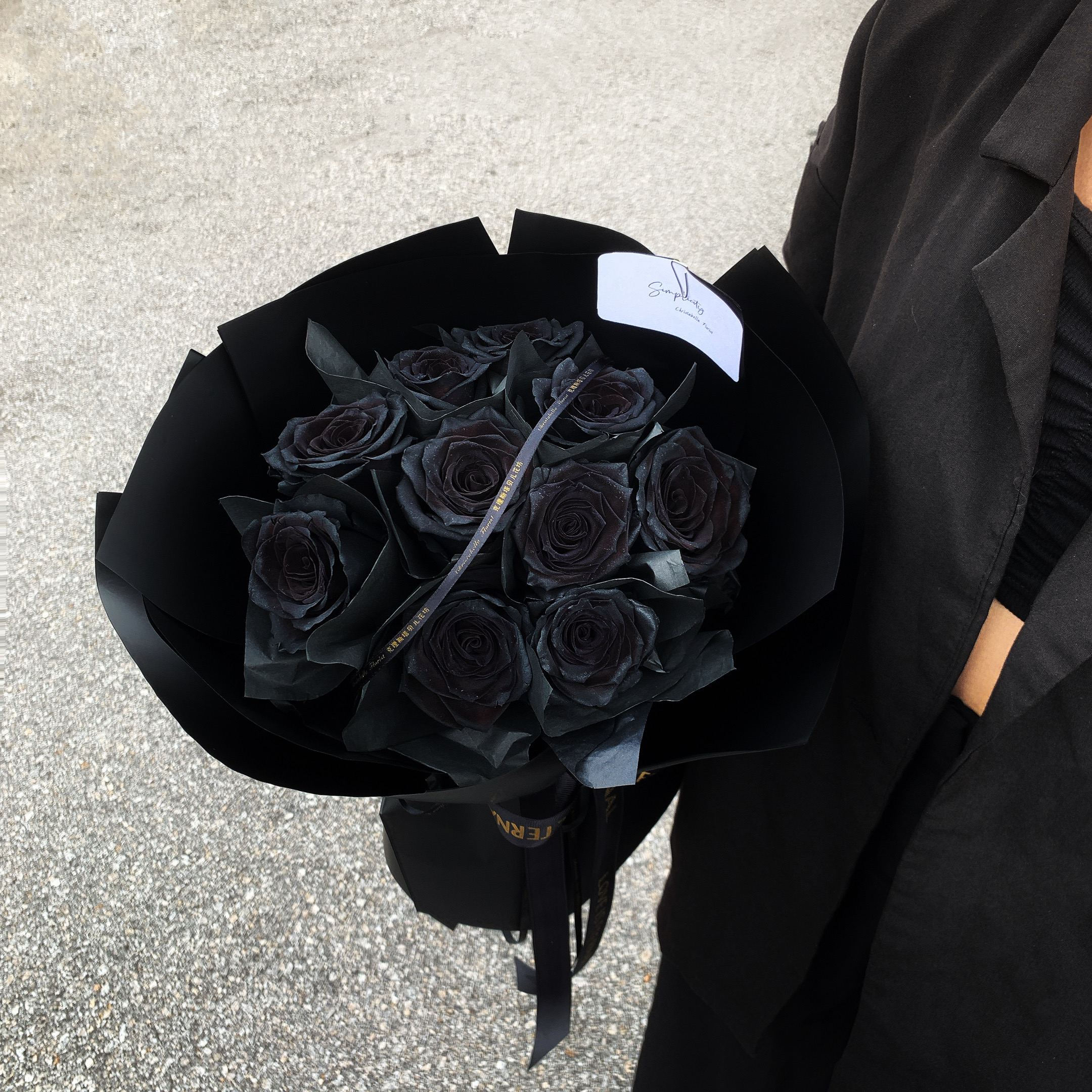 10 Stalks Fresh Black Ecuador Roses Flower Bouquet