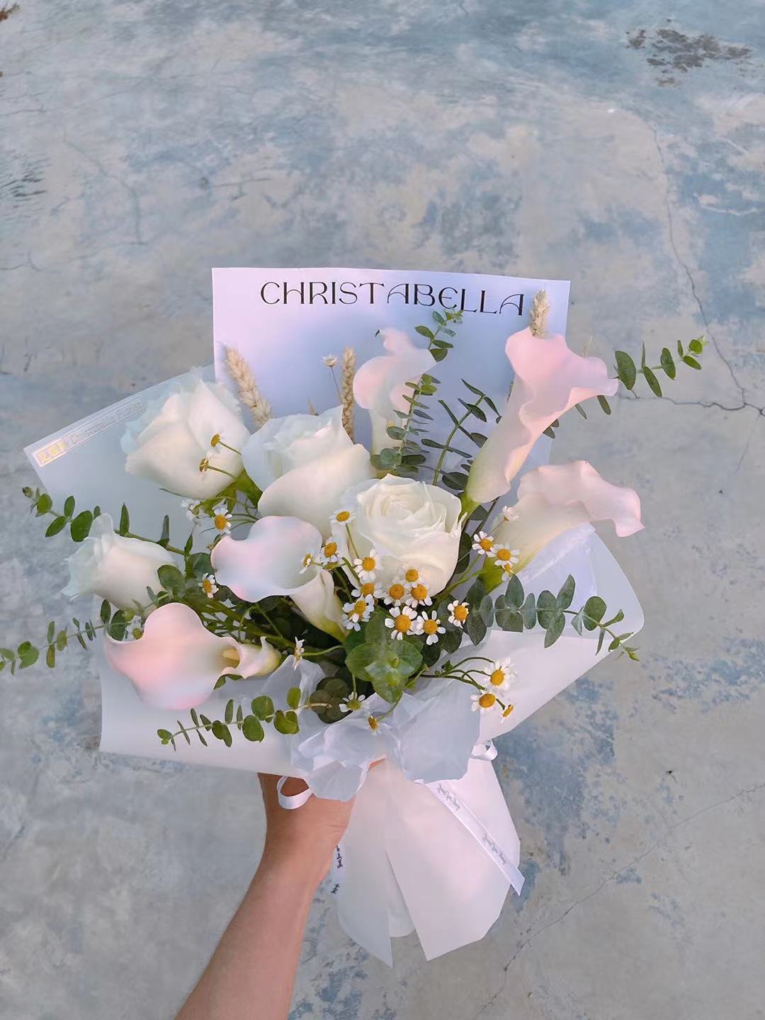 Fresh Cala Lily Mix Roses Flower Bouquet