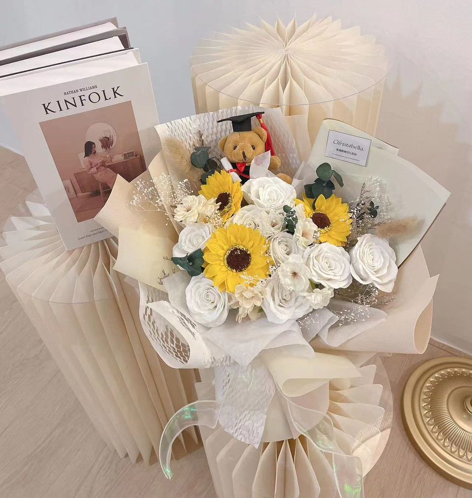 Soap Sunflower Mix Roses Bouquet