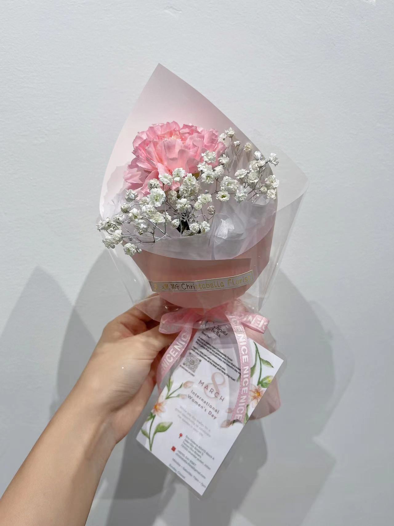 1 Stalk Fresh Pink Carnation Bouquet