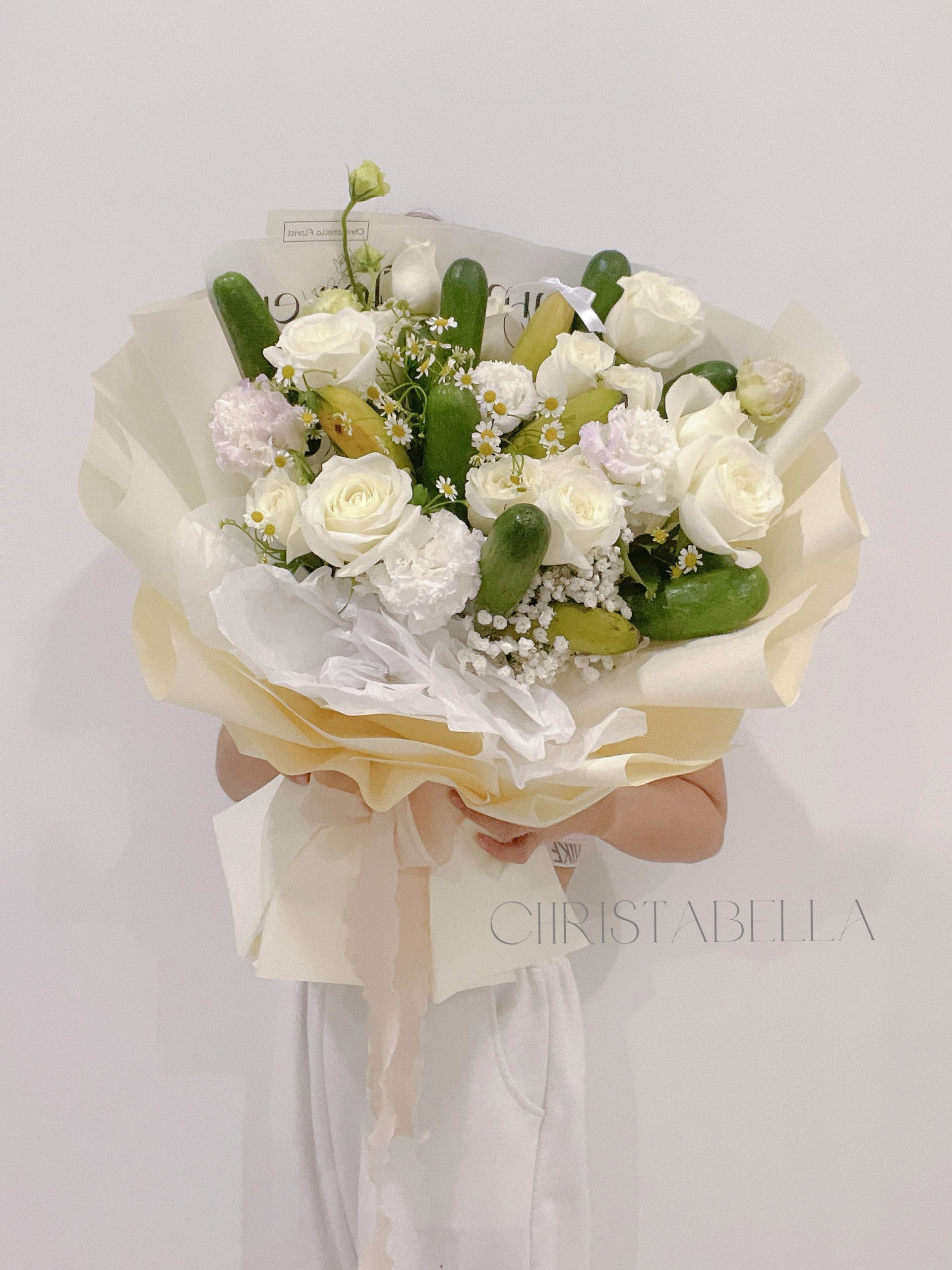 Fruits Cucumber & Frush Flower Bouquet