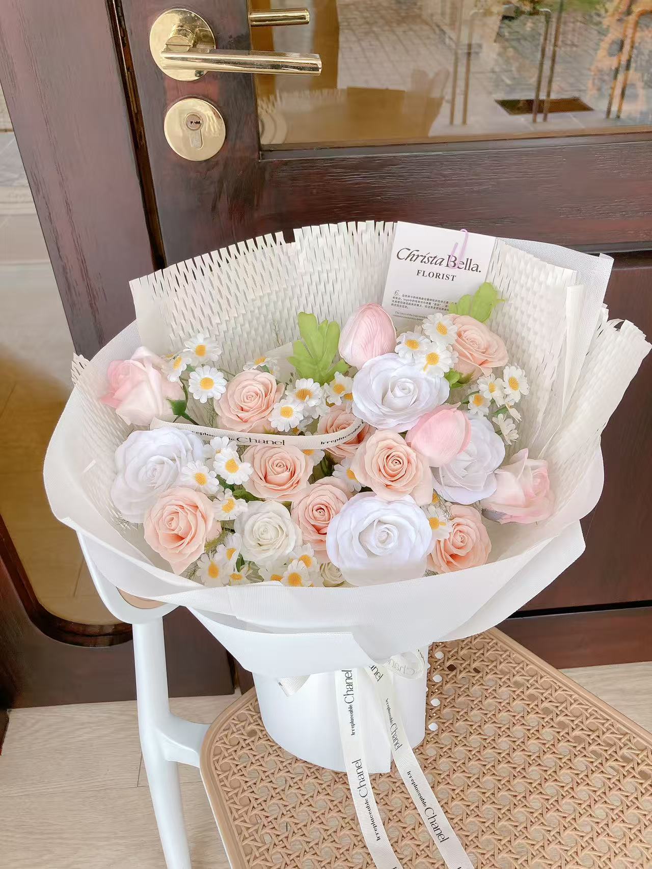 Soap Pink Roses Flower Bouquet (DEC)