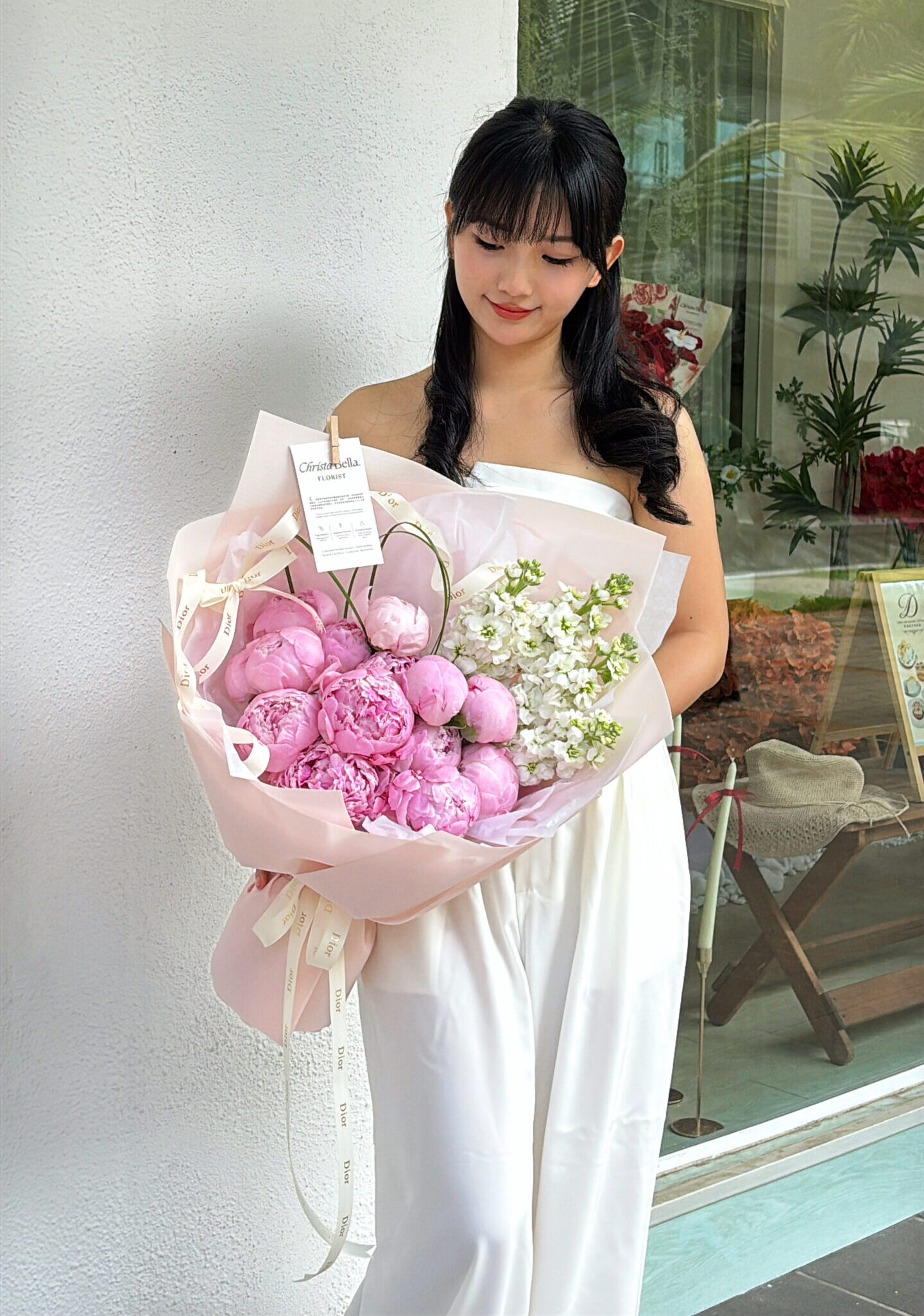 Fresh Mix Peony & Matthiola Flower Bouquet(JUN)