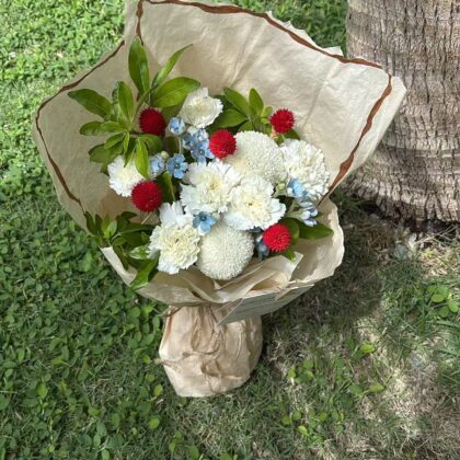 Fresh Mix White Roses & Eustoma Flower Bouquet(JUN)