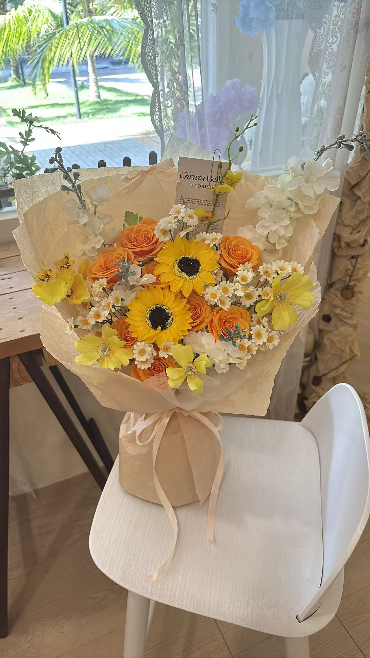 Soap Mix Sunflower & Roses Flower Bouquet(JUL)