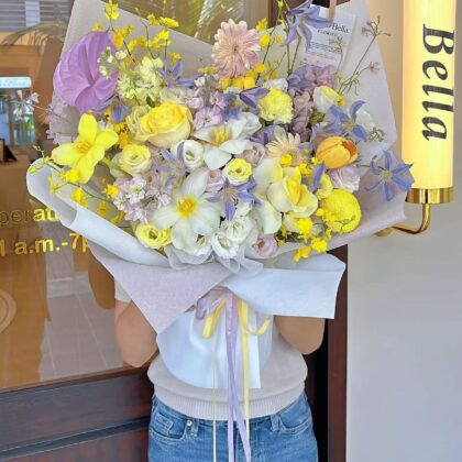 Fresh Mix Eustoma & Tulip Flower Bouquet(JUL)