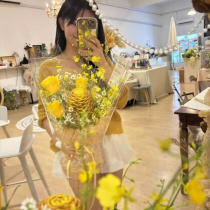 Fresh Mix Dancing Lady & Roses Flower Bouquet(JUL)